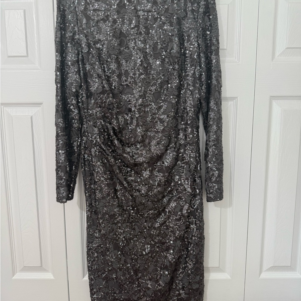 Elegant Sequin Dress in Charcoal